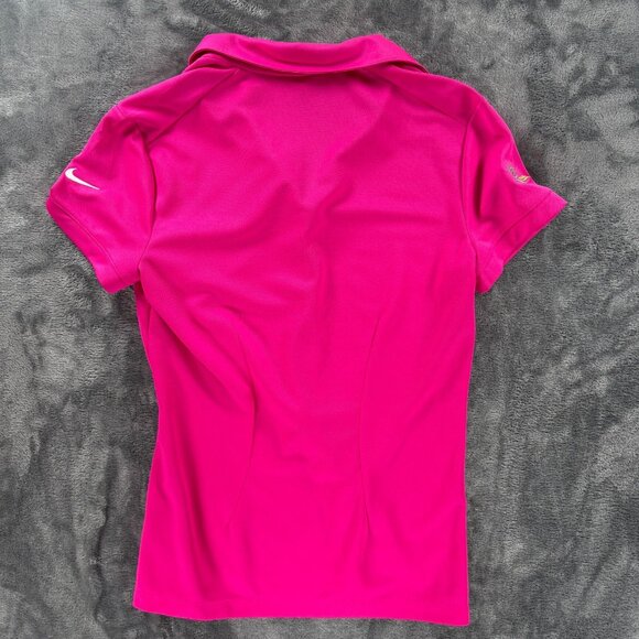 Nike Golf Womens Dri-Fit Polo Small Pink Presidents Cup Liberty Logo NEW - Picture 2 of 12